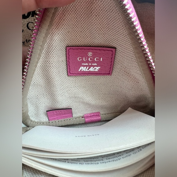GUCCI x PALACE Pink Triferg Supreme GG Pink Coin Purse Limited Edition wit BOX - Picture 4 of 9